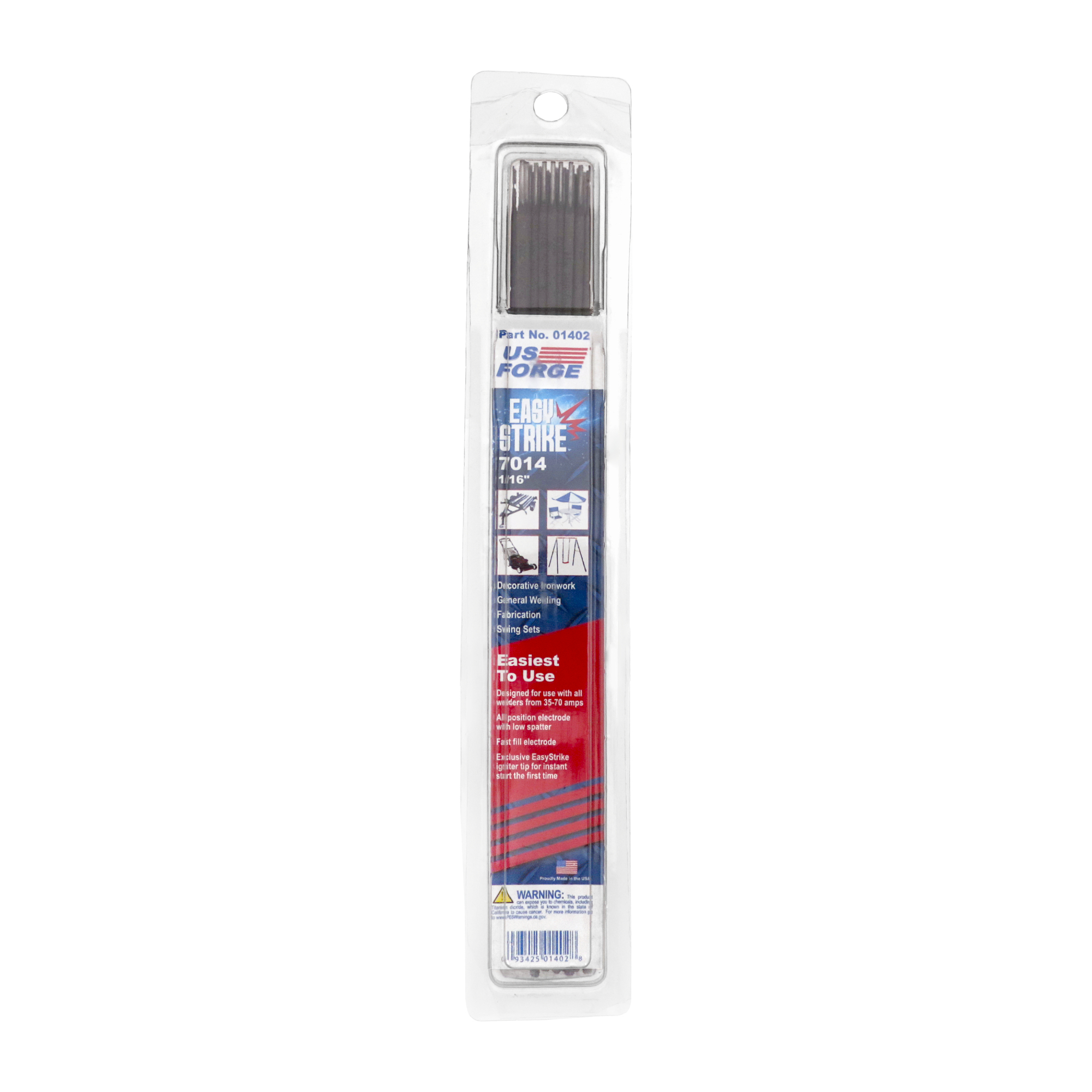 US Forge Easy Strike 7014 Low Amperage Electrode — 1/16in., 0.5 lbs., Model# 01402